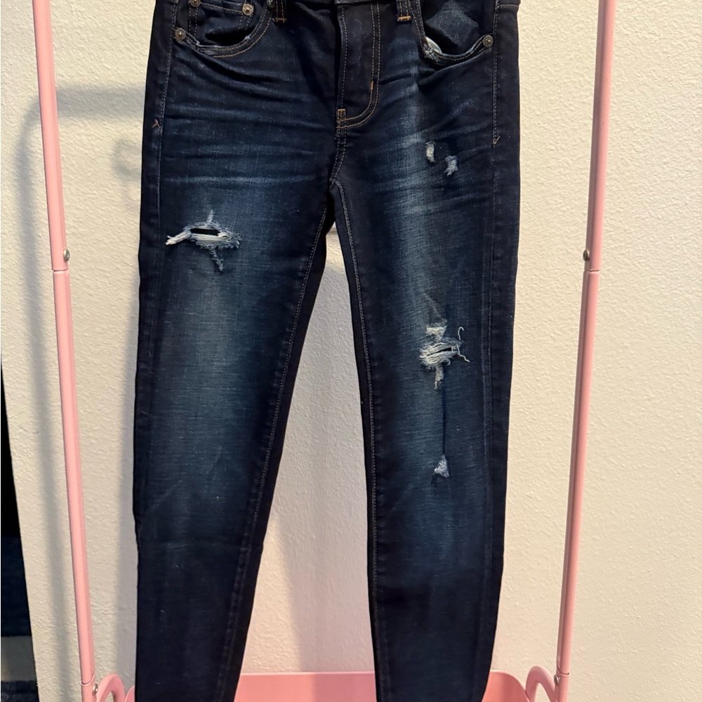 American Eagle Outfitters Blue Skinny Jeans Distressed Vintage
